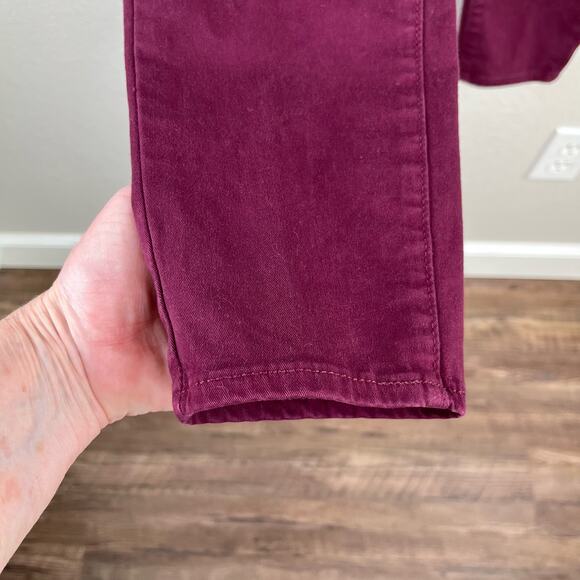Revolve Paige Burgundy Maroon Denim Low Rise Skinny Stretch Jegging Jean Pant 29 - Picture 10 of 15
